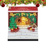 Schreibtischkalender 2026 – Kalender 2023 mit abnehmbaren Blättern, Weihnachten, 3D-Notizblock – leuchtendes Handwerk mit LEDs für Planung | Für Haus, Wohnheim, Wohnung, Schlafzimmer, Wohnzimmer, Büro