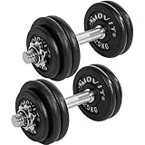 MOVIT® Kurzhantel PRO Set, Gusseisen Hantel, 2x 15kg,...