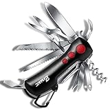 ZIMAIC Taschenmesser，Multitool Messer Schweizer Taschenmesser Vatertag Geschenk - Multifunktionswerkzeug mit 15 Funktionen Taschenwerkzeug für Campen und Notfälle