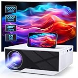 Wielio Beamer Full HD 1080P, WiFi&Bluetooth Tragbarer 15000 Lumens Mini Beamer Heimkino Projektor, 300' Max Bild Kompatibel mit iOS/Android/Laptop/HDMI/USB/X-Box