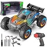 VATOS 2,4 GHz 1:16 RC Auto Ferngesteuertes Auto, Aufleuchten Monster Truck Fernbedienung Auto 2WD Offroad RC Fahrzeug 15km/h LKW Spielzeug mit 2 Akku für Kinder Jungen Mädchen ab 4 5 6 7 8 Jahre