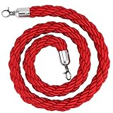 QWORK® 1.5 m Rotes Flexibarrier Absperrkordel, Kordel für...