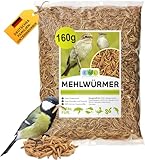 EWL Naturprodukte Mehlwürmer getrocknet 1 L (160g), Insektensnack für Vögel, Fische, Schildkröten, Igel, Nager und Reptilien, Vogelfutter, Wildvögel, Ganzjährig, Eichhörnchenfutter, Igelfutter