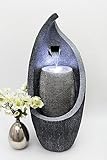 Moderner Gartenbrunnen mit LED Beleuchtung 83 cm Zimmerbrunnen Springbrunnen BK704 Wasserspiel Steinoptik Kaskade