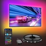 Govee LED TV Hintergrundbeleuchtung 2,4 M, RGBIC LED Strip für 40-50 Zoll Fernseher, Intelligente LED Streifen mit Bluetooth & WLAN Steuerung, Funktioniert mit Alexa & Google Assistant, Musiksync