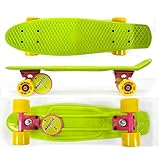 MAXOfit Mini Skateboard Retro Cruiser 55 cm (22 Zoll) in tollen Farben für Anfänger und Fortgeschrittene (California)