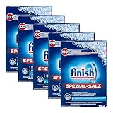 Finish Spezial Salz Calgonit 1,2kg | Spülmaschinensalz zum Schutz vor Kalkablagerungen, Wasserflecken, saubere Ergebnisse und längere Maschinenlebensdauer (5er Pack)