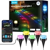 Govee Bodenleuchten Außenbereich 15m, IP67 Wasserdichte Bodenstrahler, 100 Lumen RGBIC mit Warmweiß, App-Steuerung, Gehwegbeleuchtung mit 63 Szenenmodi, Synchronisierung mit Musik,15er-Pack