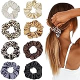 LIHELEI Satin Scrunchies für Damen Haare, Haargummis Seile für Teenager, Seidige Haarschmuck für Frauen - 8 Pack Scrunchies