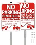 (2er-Pack) Parkverbotsschild, The Violator's Will Be Towed Away-Schild, 25,4 x 35,6 x 0,1 cm Metallschild und 90,2 cm Metallpfähle im Lieferumfang enthalten, klimaresistent, lichtbeständig und