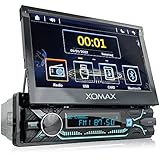 XOMAX XM-V747 Autoradio mit Mirrorlink für Android, Bluetooth Freisprecheinrichtung, 7 Zoll / 18cm Touchscreen Bildschirm, 7 Beleuchtungsfarben, FM, AUX, SD, USB, 1 DIN