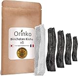 Orinko – Kishu Bio Binchotan 5 x (200 g) Größe M | Echte Aktivkohle aus Japan (Wakayama) für Wasserreinigung in Karaffe