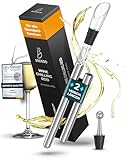 Brendo Weinkühler 4-in-1 Weinkühlstab Edelstahl I Flaschenkühler 2 Längen Weinkühlstäbe + Weinausgießer + Dekanter + Flaschenverschluss I Wein-Geschenk-Set Männer Frauen, Wein-Zubehör, Geschenkidee