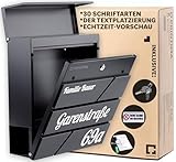 PRINTIMA Julia Personalisierter Briefkasten Anthrazit (RAL7016) mit Zeitungsfach: Wetterbeständigkeit, Funktion trifft auf Qualität und Stil, 37x37x11cm