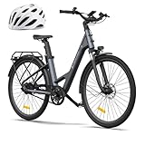 ADO E-Bike Air28 Pro Elektrofahrrad,Pedelec Riemenantrieb,Citybike,e Bike 28 Zoll, 1 Gang, Automatikschaltung, Heckmotor, Gepäckträger, ebike Damen/Herren (Gray)