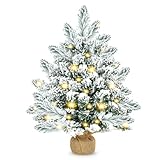 Weihnachtsbaum, 20,0 In Mini Weihnachtsbaum Künstlich Mit Led-Lichter, Weihnachtsbaum Mit Burlap Basis, Desktop-Christmas Tree Für Haus, Büro, Weihnachtsdekoration