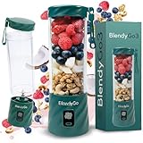 BlendyGo 3® Mixer Smoothie Maker, Smoothie Mixer Klein, Mini Portable Blender, Tragbarer Mixer USB, Smoothie-Maker to go, Standmixer 550 ml, BPA-freie, PulseMotion &BlendPro Technologie (Flaschengrün)