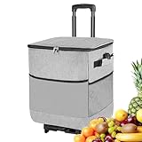 Rollkühler, isolierte Kühltasche, tragbare , integrierter Griff, auslaufsicheres Innenfutter, einfache Mobilität, perfekt für Reisen, Angeln, Picknick, , Terrasse, Camping, Ausflug, 95,5