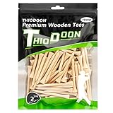 THIODOON Golf-Tees,70mm weniger Reibung, Holz-Tees, Training für Golfspieler, professionelle Golf-Tees aus Naturholz, 100 Stück Holz