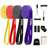 Fokky Fitnessbänder mit 4 Widerstandsstufen, Resistance Bands Set mit Türanker, Griffen, Schutzhülle, Tragetasche und Trainingsanleitung, Widerstandsbänder für Fitness/Stretching/Yoga/Krafttraining