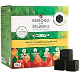 McBrikett KOKOKO Cubes Premium Grillkohle, 8 kg Bio Kokos Grillbriketts KOKOKO Cubes - 8 kg Schwarz