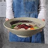 okuya Japanische Stil Keramik extra große Suppe Ramen schüssel Retro Obst Salat bohrofen mikrowelle sicher Mischung servierschalen 12 cm (Farbe:#2) (Color : #2)