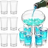 Weinglasspender und Halter, Party Dekorativer Likörglasspender mit 6 Trennöffnungen für Saft Spirituosen Apfelwein Whisky