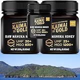 Kaimai Gold Manuka Honig # Premium Monofloral NZ Manuka Honig mit zertifizierter Neuseeländischer UMFHA Qualitätssicherung # Testergebnisse verfügbar (3x 250G (1x UMF20 / 1x UMF22 / 1x UMF25))