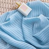 1er Set Voile Vorhang Sheer,Wohnzimmer Privarsphäre Gardine,Lichtdurchlässige Vorhänge,Verdunkelungsvorhang,mit Klettverschluss,Ohne Bohren,für Schlafzimmer Wohnzimmer,Blau,1.5*1.5m/59*59in