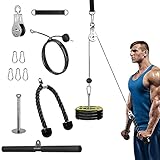 FASPUP Kabelzug Fitness DIY Kabel Latzug Fitness Bizeps Rücken Trainingsgerät Kabelzug Pulley System Latzug-Maschine Arm Krafttraining Home Gym Workout Equipment