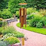 ASTARIN Bambus-Windspiel für den Außenbereich, Holz-Windspiel mit Melodie, tiefem Ton, 76.2 cm, klassisches Zen-Garten-Windspiel für Entspannung, Heimdekoration für Terrasse, Garten oder Innenbereich