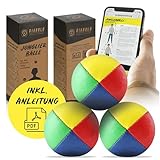 Diabolo Freizeitsport Jonglierbälle 3er Set, 62mm Jonglierball mit nachhaltiger Vogelhirse, wasserabweisendes Kunstleder, ideal für Kinder & Anfänger