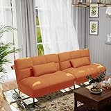 COMHOMA Sofa Schlafsofa mit Schlaffunktion, überzug Futon Klappsofa, Bettcouch, ecksofa, Couch Gästebett, 3-Sitzer Sofa, mit verstellbare Rückenlehne aus Stoff