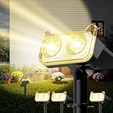 GEARLITE Solarlampen für Außen Garten, 3500K Warmweiß Solar Strahler 4 Stück, IP65 Wasserdicht Gartenleuchten, 2 Helligkeitsmodi Solarleuchten für Außen Garten Deko, Bäume, Hof, Weg, Garage