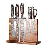 Messerblock Magnetisch, Doppelseitiger Starker Magnetischer Messerhalter Aus Holz– Universal Küchenmesserhalter Ohne Messer für die Küchentheke, Messerdisplay-Rack, Multifunktionale Aufbewahrung