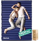 HIKENTURE Isomatte für 2 Personen Ultraleicht, Doppel Isomatte Aufblasbar, Camping Luftmatratze Schlafmatte 140cm mit Fußpumpe, für Camping, Outdoor, Wandern, Strand, Navyblau