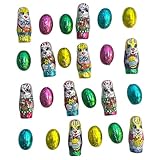 Oster Schokolade Sparpack, 24 Osterhasen und Ostereier Deko aus Schokolade einzeln verpackt, 170g CAPTAIN PLAY Osterdeko zum Verzieren und Dekorieren