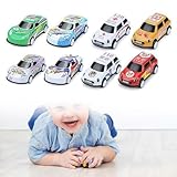 Spielzeugautos, 8 Stück Spielauto Set, Kinderspielzeug Fahrzeuge, Spielzeugfahrzeug Set, Kleinkind Mini Rennauto, Aufziehautos, Metall Modellauto, Mini Die Cast Spielzeugautos Set für Mädchen Jungen