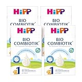 HiPP 1 Bio Combiotik (4 x 600g), Anfangsmilch von Geburt an, mit natürlichen Milchsäurekulturen und milder Bio-Stärke, in bester Bio-Qualität