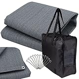 Vorzeltteppich + 12 Heringe + Tasche - 200x200 GRAU-BLAU - Zeltteppich Zeltunterlage Outdoor Camping Vorzelt Campingteppich Vorzeltboden