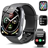 Smartwatch Herren Damen, 1.95' Smartwatch mit Bluetooth Anruf, Fitnesstracker mit Pulsuhr/Schlafmonitor, 112+ Sportmodi Fitnessuhr IP68 Wasserdicht Sportuhr, Schrittzähler Uhr für Android iOS Schwarz