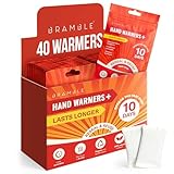 BRAMBLE 40 Handwärmer Wiederverwendbar (20 Doppelpackungen, 8 Stunden Wärme über 10 Tage) - Taschenwärmer Wärmepads für Golf, Wandern, Sport