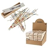 Posten Anker Mikado Stäbchen, Holzkiste mit 41-Teilig, 19cm Pickup Sticks Familienspiele Tischplatte Brettspiel Holzspielzeug für Kinder und Erwachsene