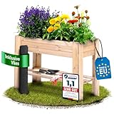 SCHWANFELD® 80x34x70cm Hochbeet Holz [Schutz vor Schädlingen] - inkl. praktischem Vlies - Hochbeete für Garten FSC® - Hochbeet mit Ablage (Wetterfest & Langlebig)