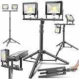 MASKO® LED Baustrahler 8000 Lumen Doppel 2x50W mit Stativ &...