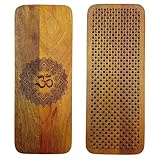 Sadhu Board Mangoholz Nagelbrett, 100% Handgemacht, 3 Größen: 10 mm, 12 mm und 15 mm, Yogapraxis, löst Verspannungen, fördert Durchblutung, entgiftend, hilft bei Migräne u. Schlafstörungen (Om, 8 mm)