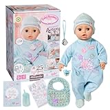 Baby Annabell Interactive Alexander 43cm, weiche Puppe mit Funktionen und Babygymnastik, 8 lebensechte Sounds und Bewegungen Zubehör, 709924, Zapf Creation