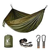 Fieleer Ultraleicht Reise Camping Hängematte Outdoor Hammock | Mit Premium Karabinern&2,5cm Breiten Schwerlastgurten mit 6 Schlingen | 275x140cm, 300kg Traglast, Fallschirm Nylon | Für Draußen Drinnen