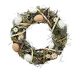 FRANK FLECHTWAREN Kranz Ostern, Ø 30 x 8 cm, Innen-Ø 12 cm, toller Blickfang, vielseitig anwendbar