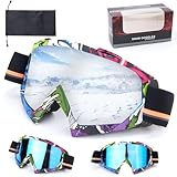 shirylzee Unisex Skibrille fur Herren Damen Jugendliche, Snowboard Brille für Brillenträger Herren Damen, Anti-Beschlag Ski Brille für Snowboarden, Schneemobilfahren